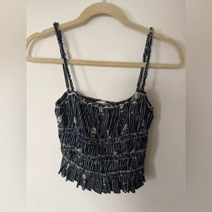 Smocked Black Floral Tank by WE THE FREE